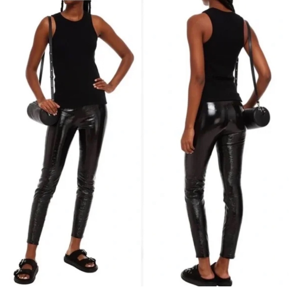 BNWT J Brand Patent Leather black pants, size small
